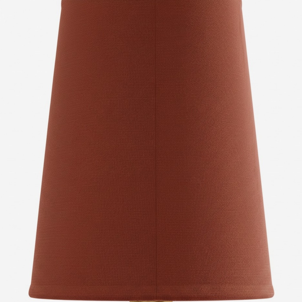 Red linen shade detail