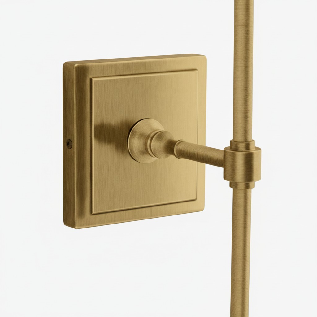 Tumbled brass wall plate detail