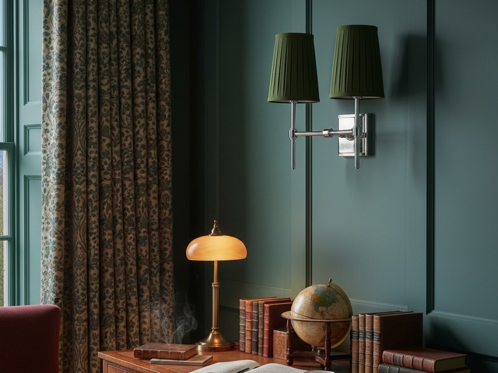 Derlina wall sconce in reading corner