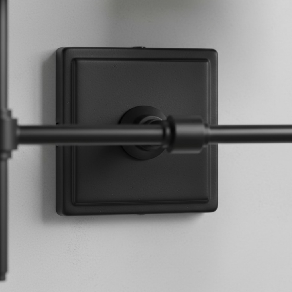 Matte black wall plate detail