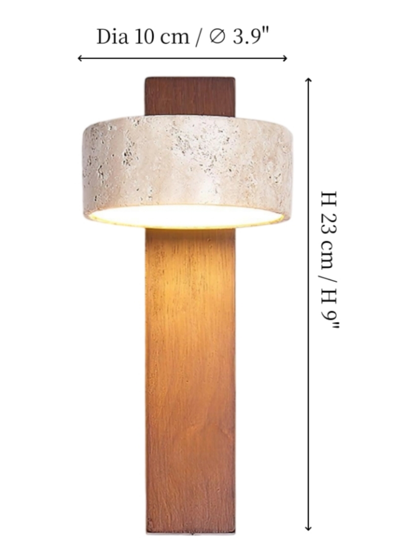 Travertine LED Wall Light technical size information