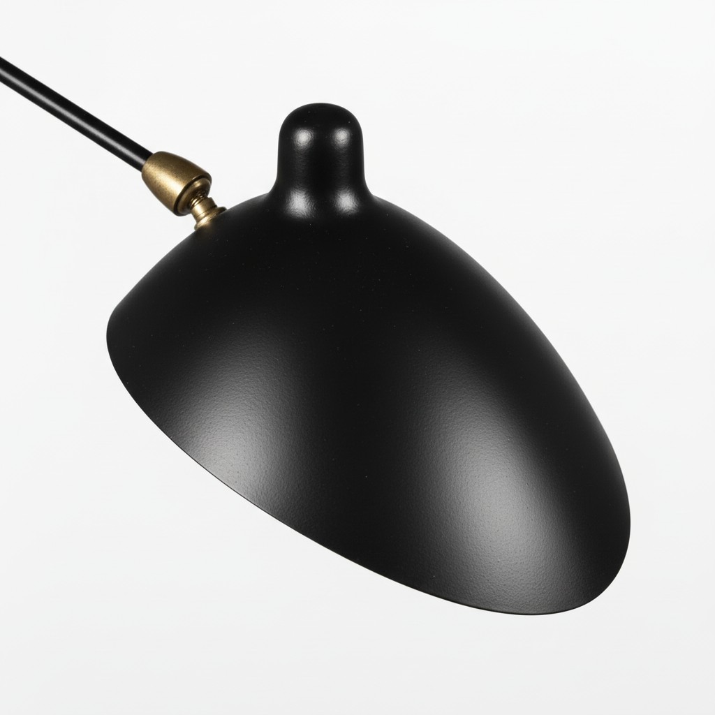 Black wall lamp shade detail