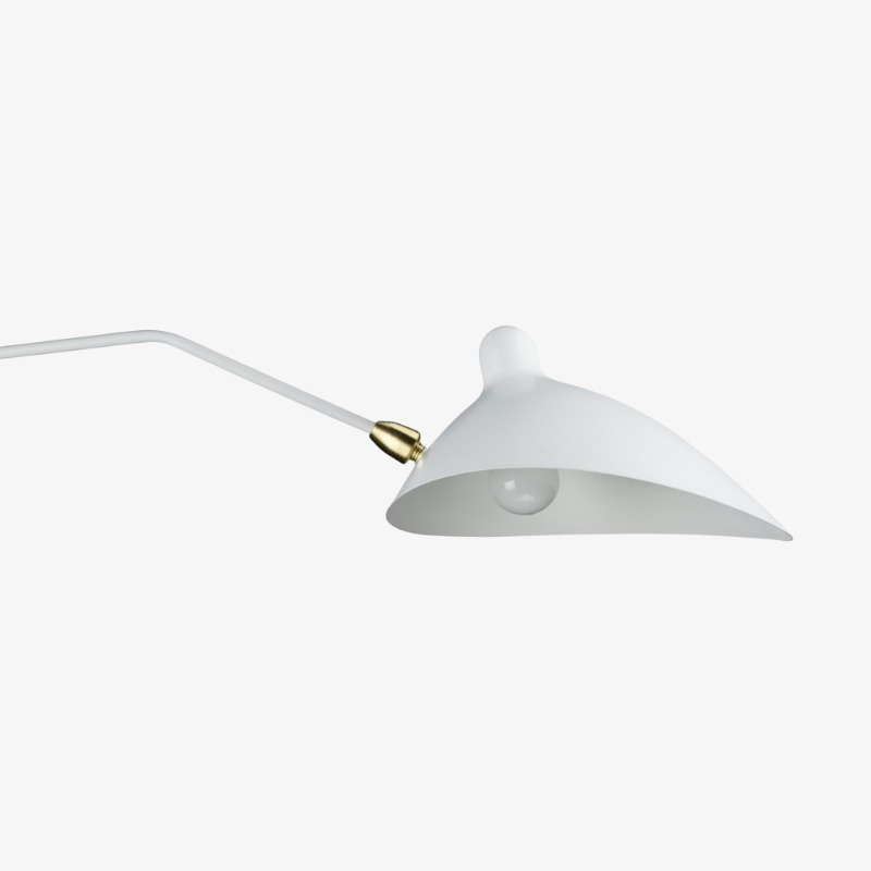 White wall lamp shade detail
