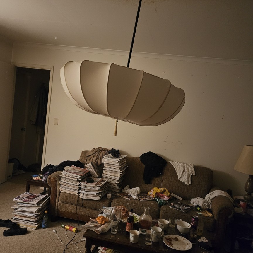 Customer room photo showing chandelier shade
