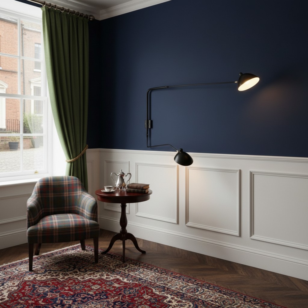 Wall lamp in reading corner