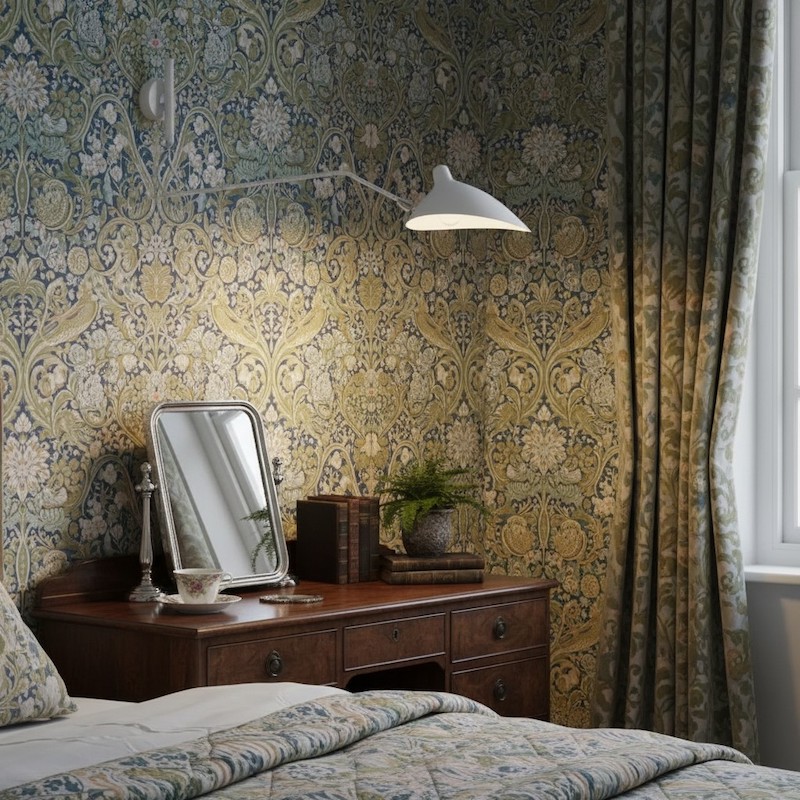 Wall lamp in bedroom