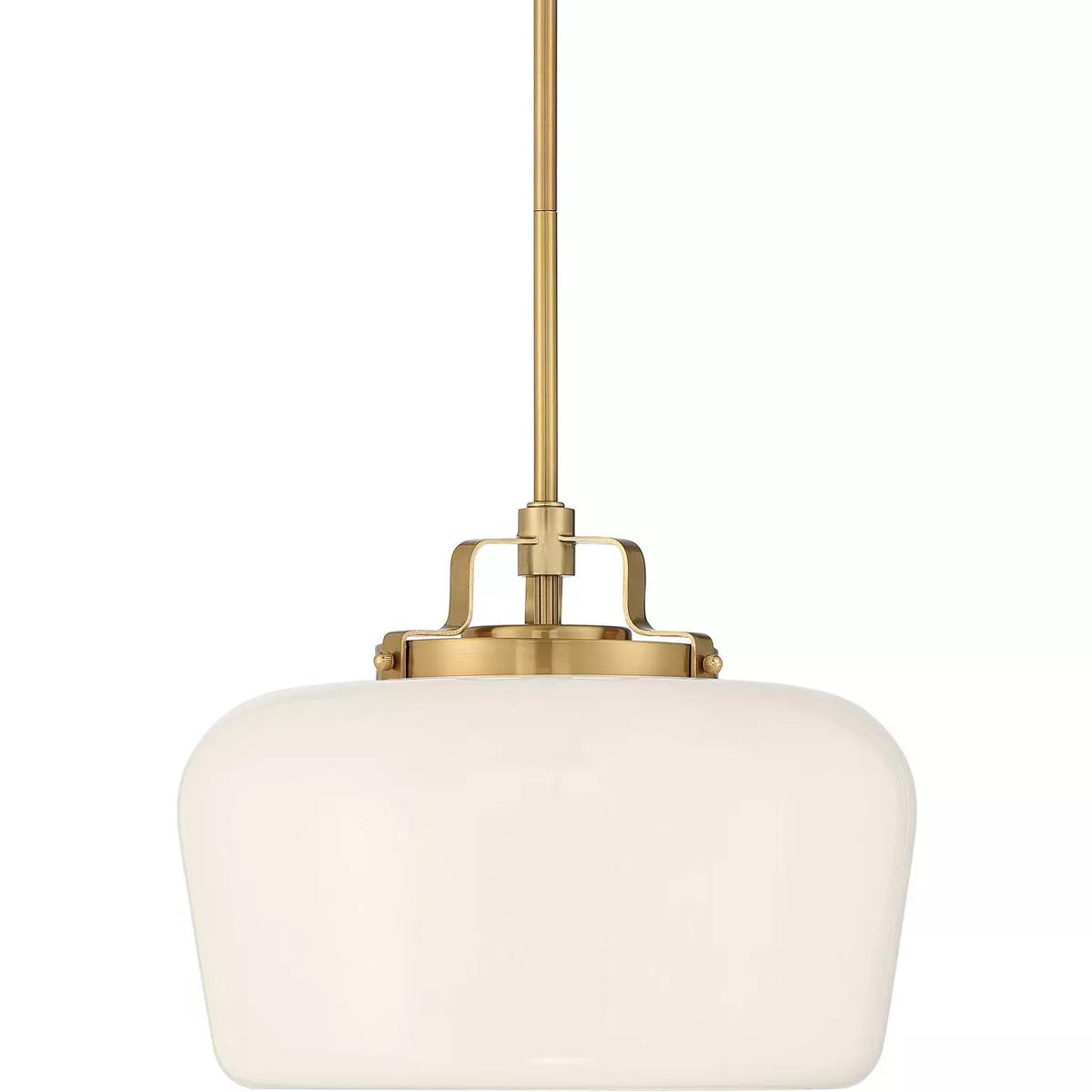 Front view of Lirra opal glass pendant light