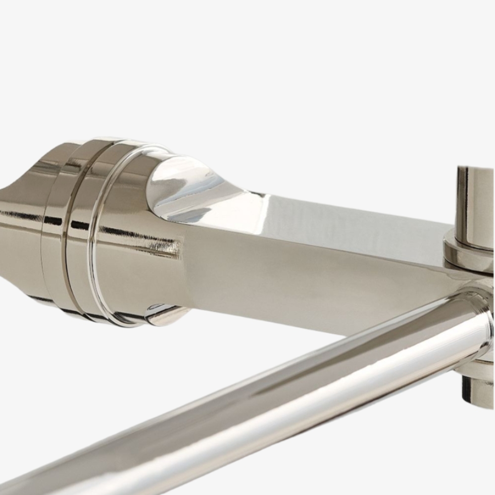 Close view of the Roven wall sconce arm and finish