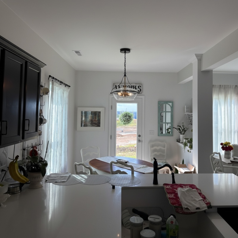 Customer photo of pendant light in an open kitchen