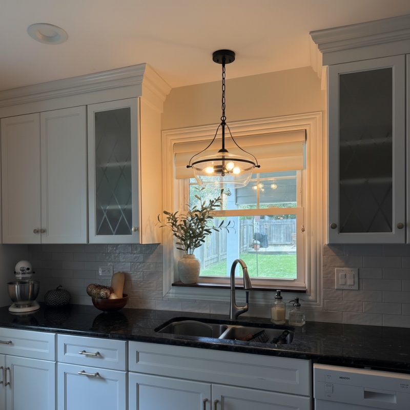 Customer photo of pendant light over a sink
