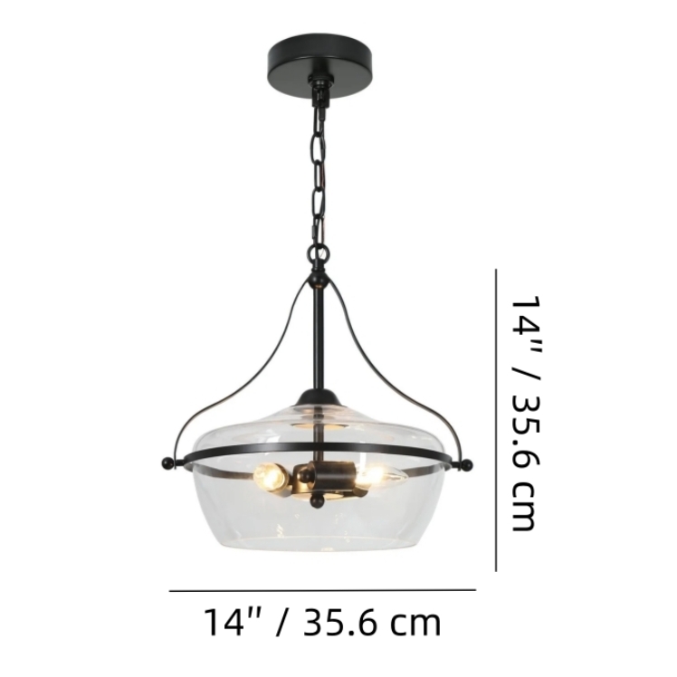Lirra pendant light dimensions 14 inches by 14 inches