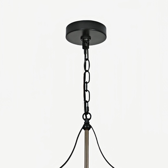 Close-up of pendant chain and ceiling canopy