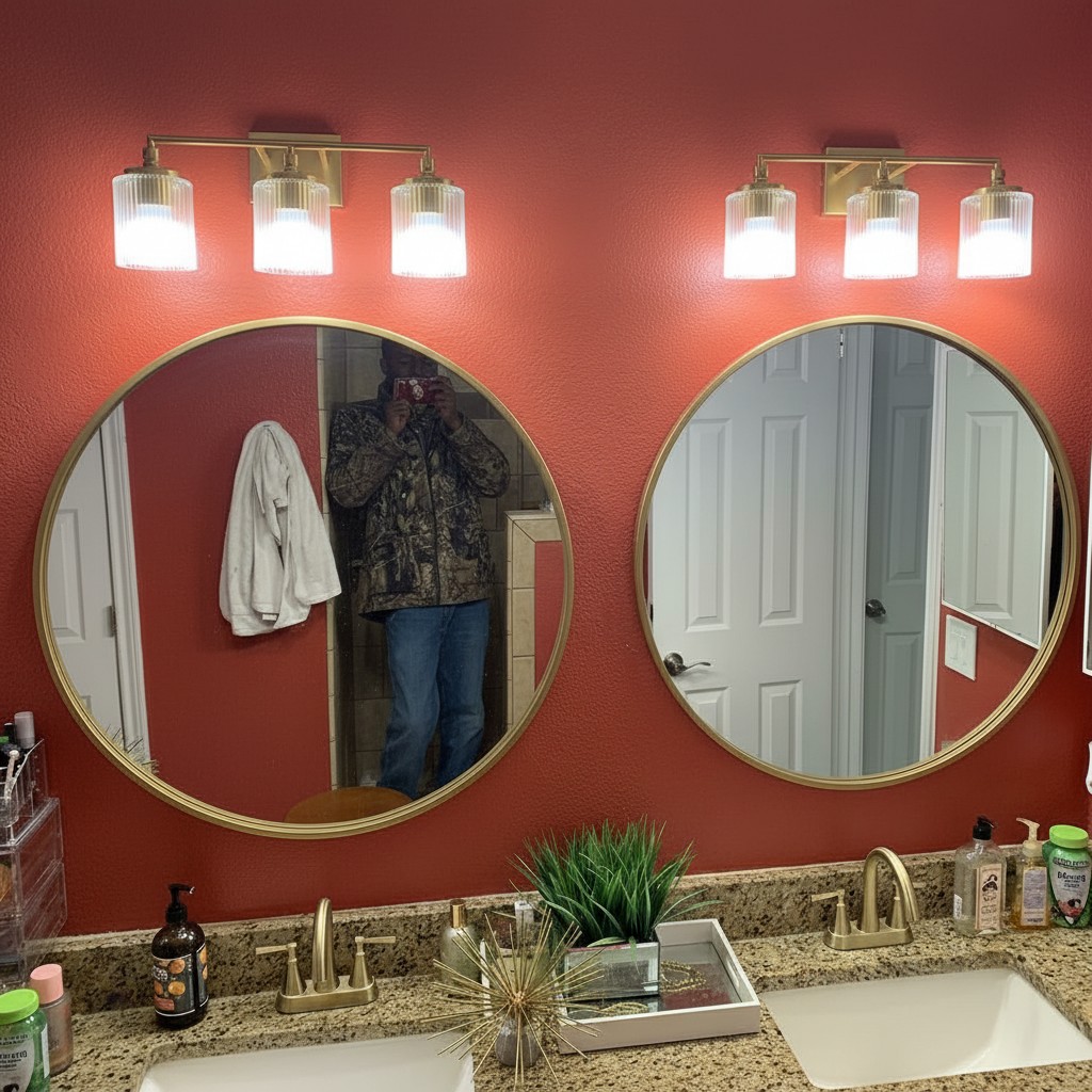 Customer double vanity with Lirra wall lights