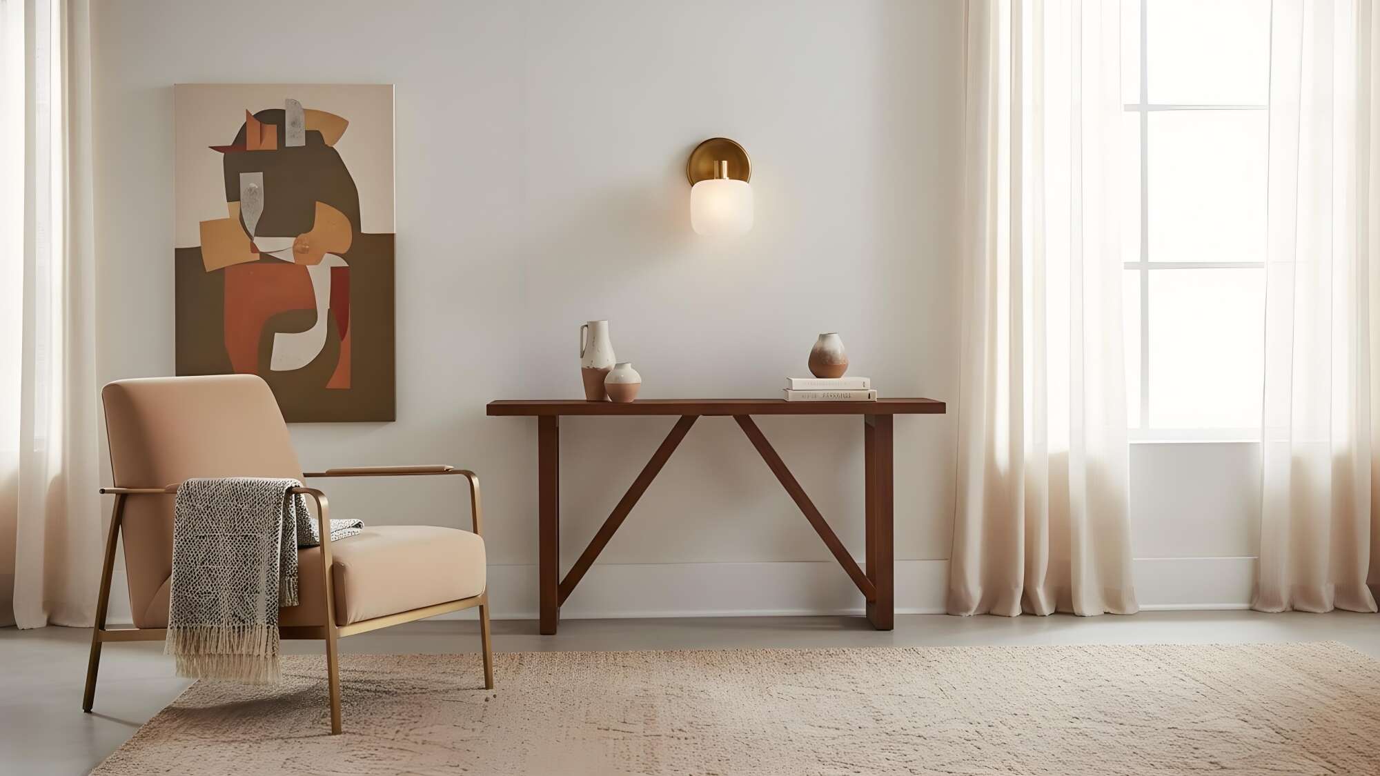 Lirra wall sconce in a bright modern room