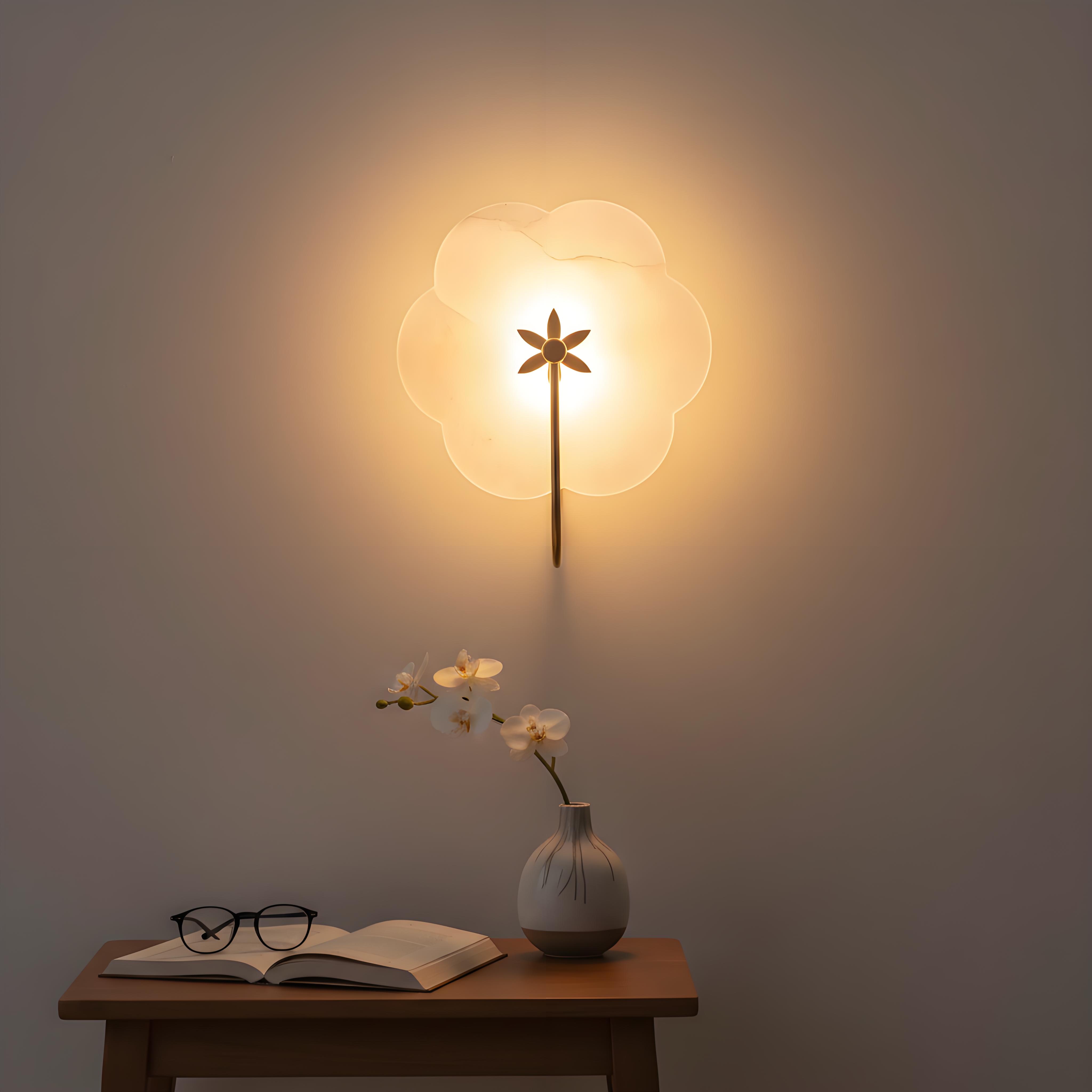 Customer bedside photo with Albi Alabaster Wall Lamp