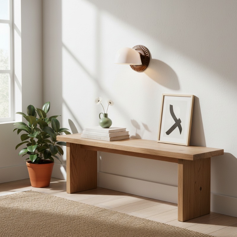 Fiesta wall sconce displayed above a bench
