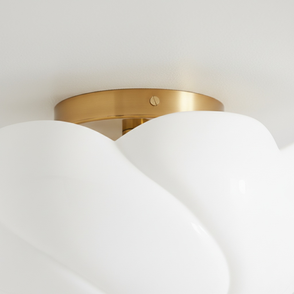 Close view of the Modo brass ceiling frame