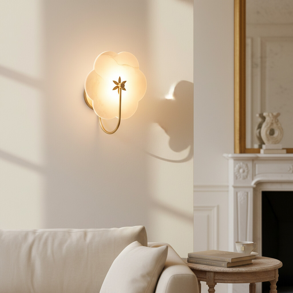 Albi Alabaster Wall Lamp in a sitting room