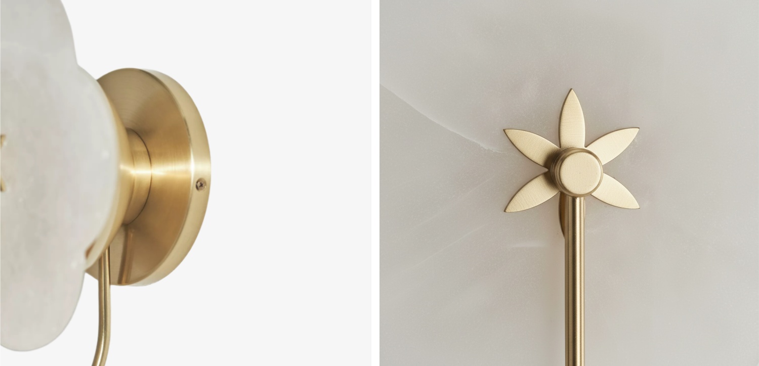 Close-up details of the Albi Alabaster Wall Lamp