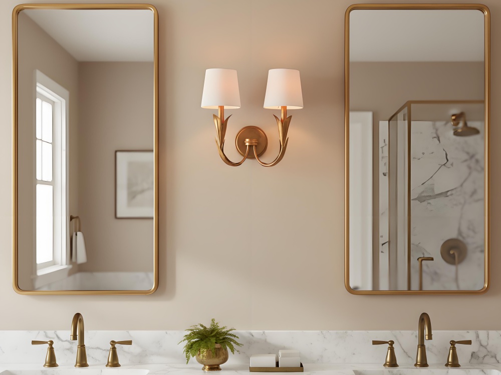 Duova curved arm wall sconce