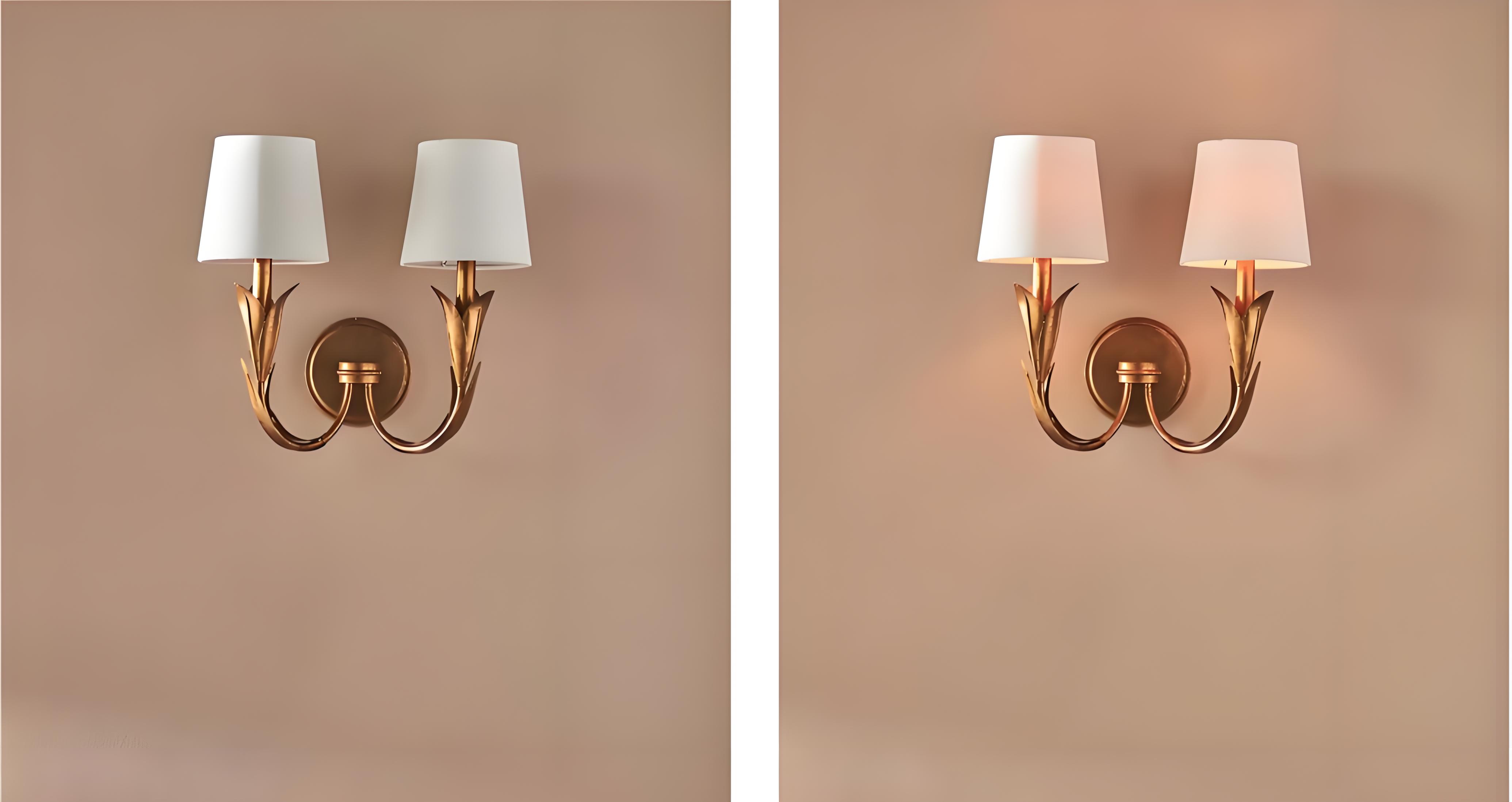 Duova wall lamp light on and off comparison