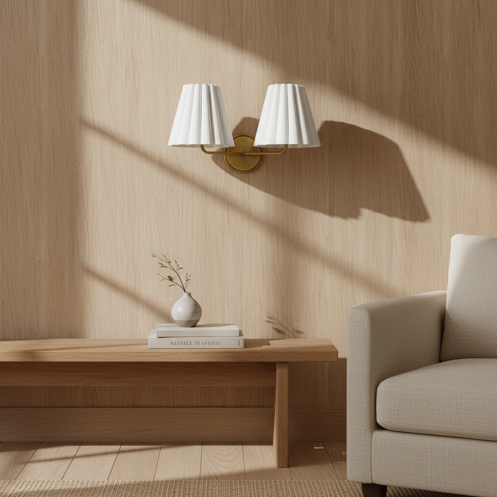 Ruffmeto wall sconce above a console table