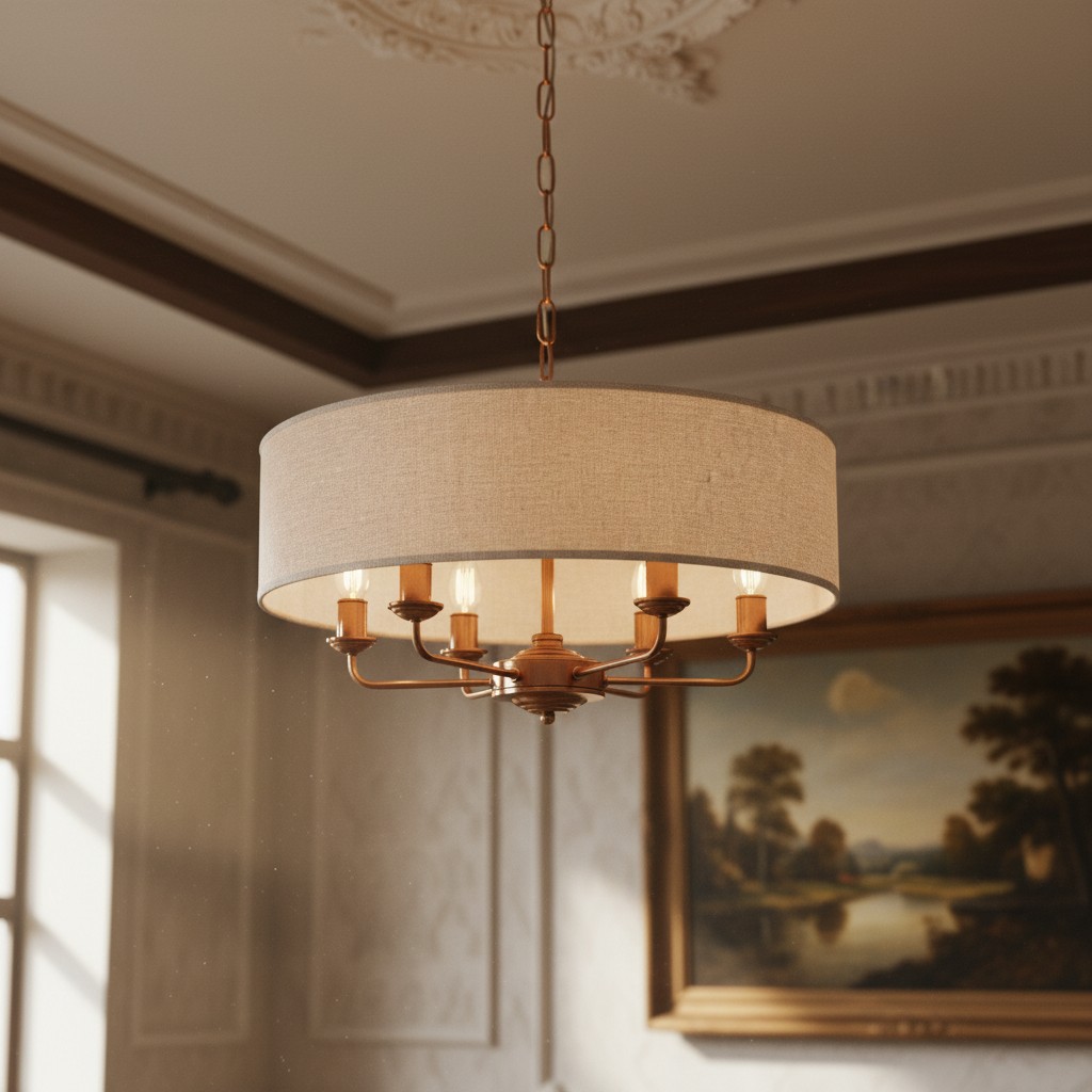 Tela pendant in a traditional room