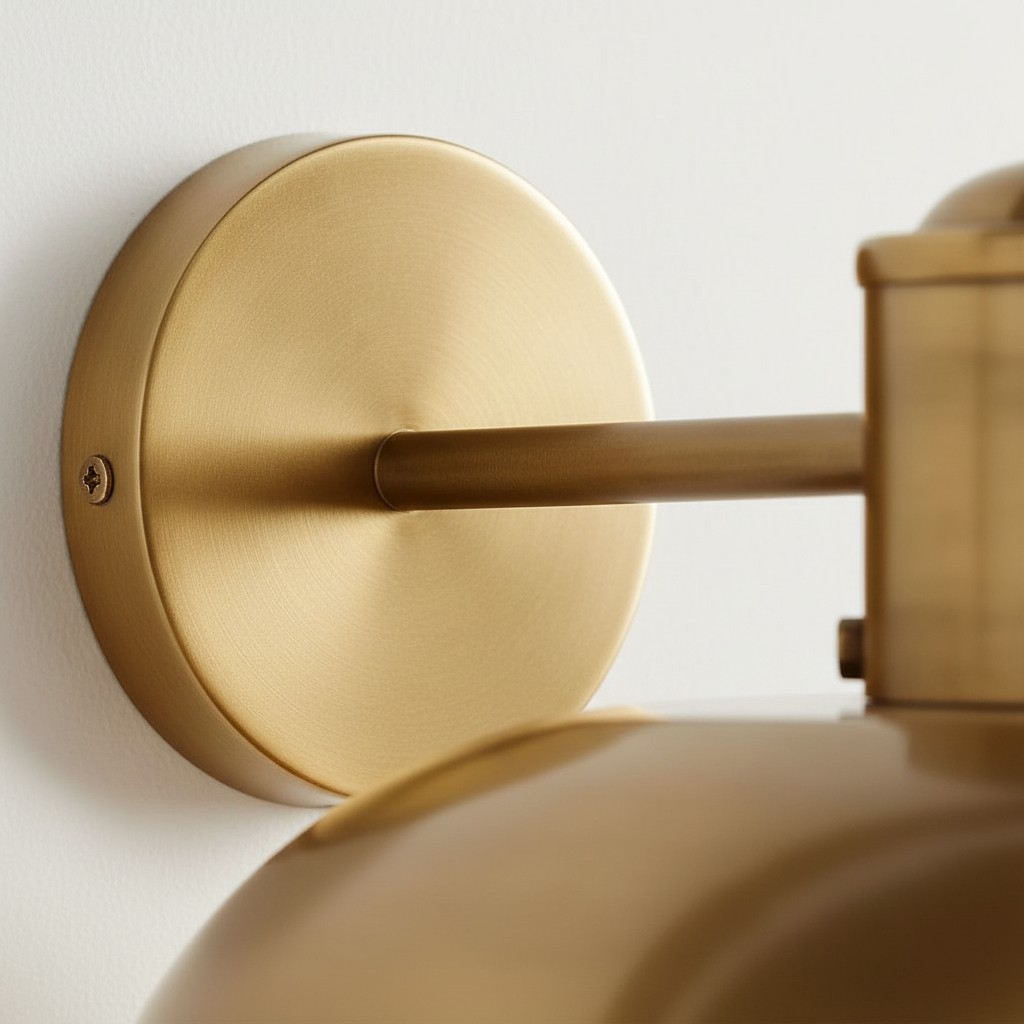 Close-up of the Cordax round wall plate and arm