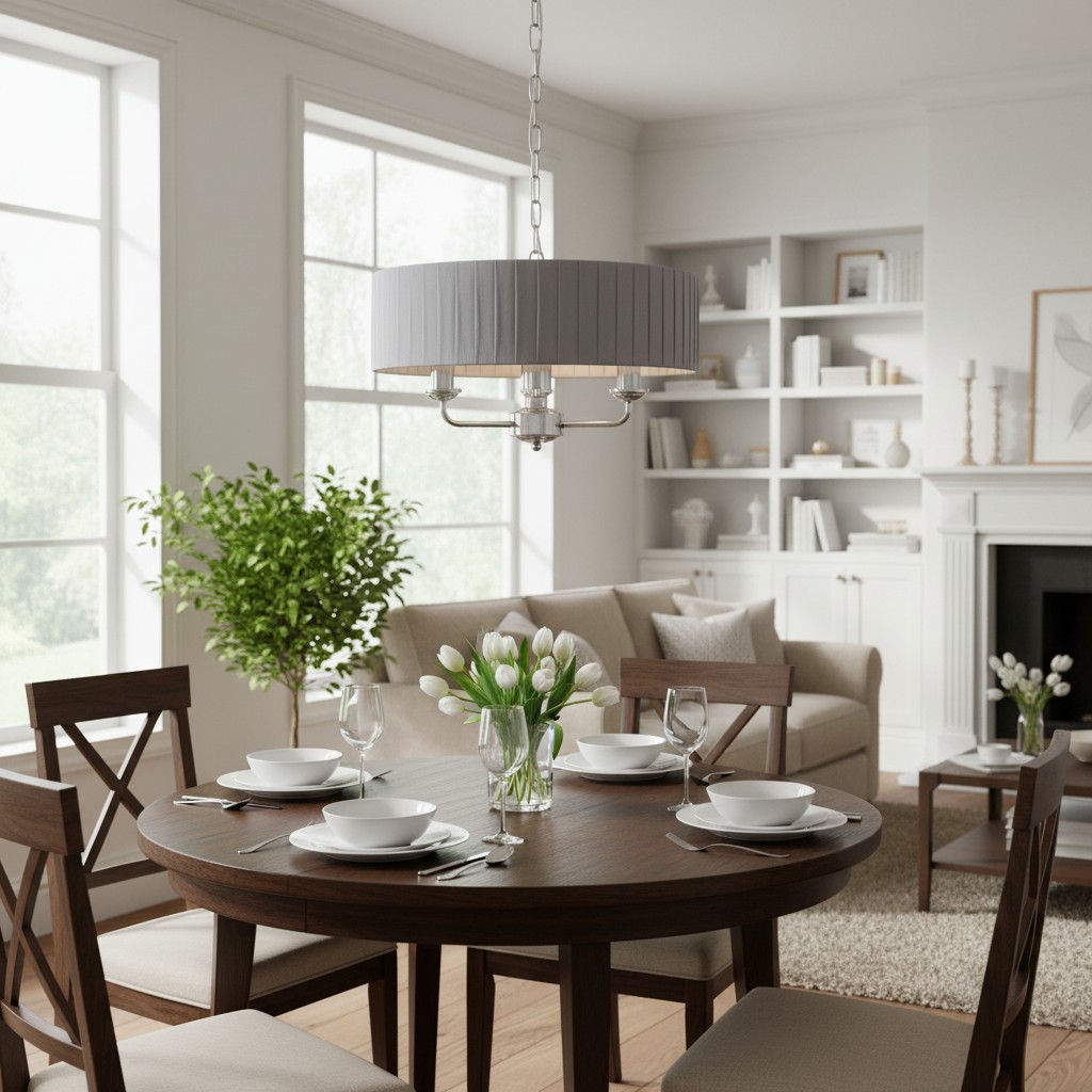 Tela pendant light in a living dining space