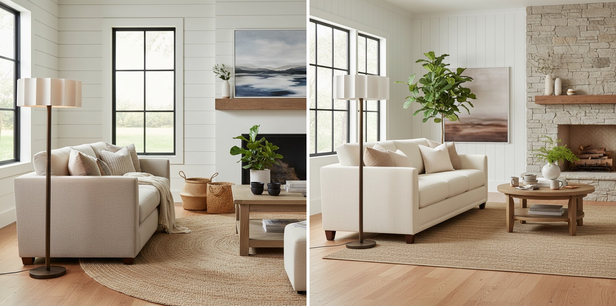 Cavilon floor lamp in additional living room settings
