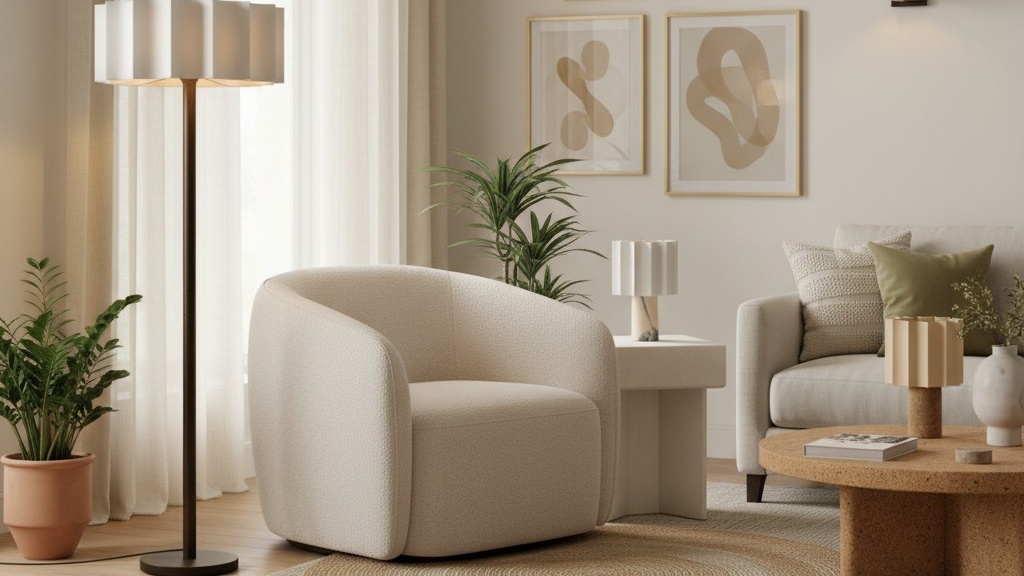 Cavilon series floor and table lamps in living room