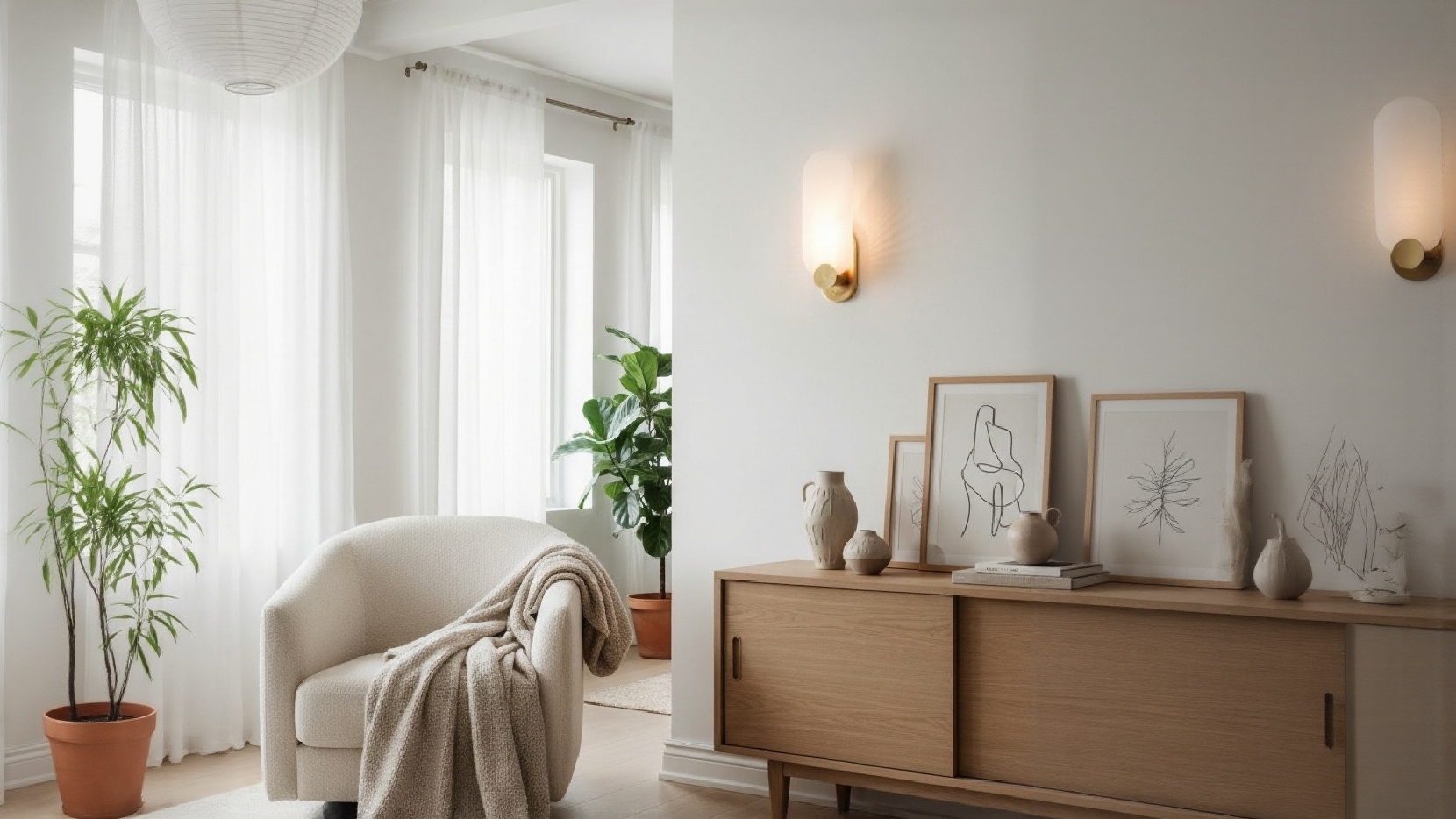 Albi decorative wall sconces in a bright interior