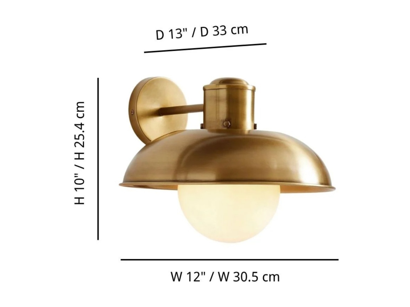 Cordax wall lamp size diagram