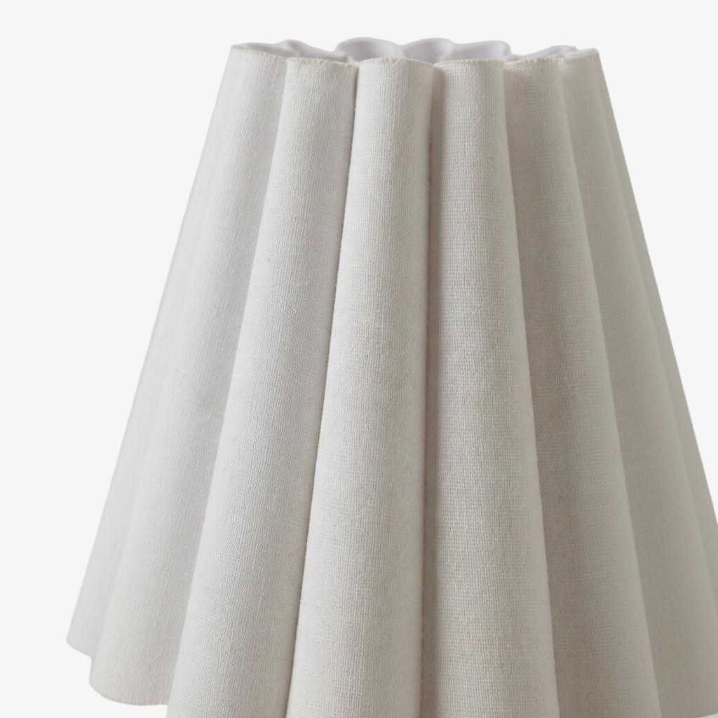 Close view of the pleated fabric shade