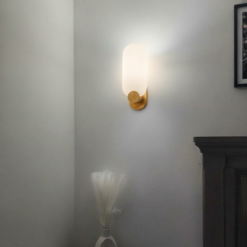 Customer photo of Albi wall sconce glowing indoors