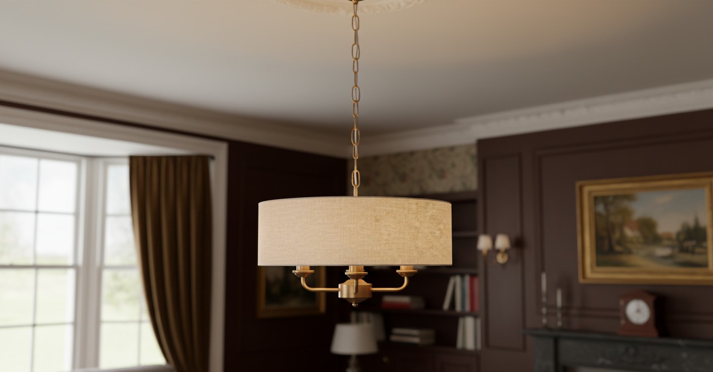 Tela classic multi light pendant in a traditional room
