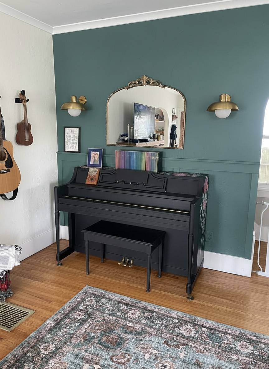 Customer music room with Cordax wall lamps