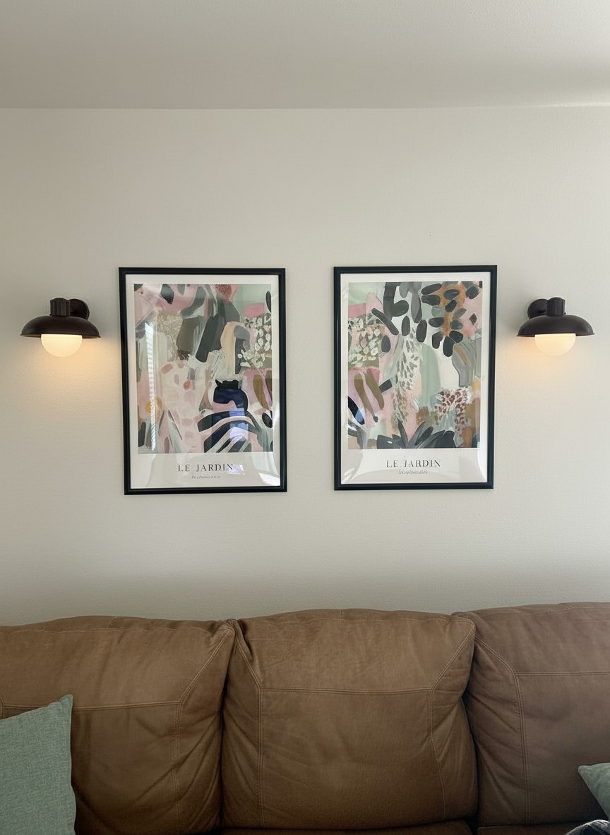 Customer living room wall with Cordax wall lamps