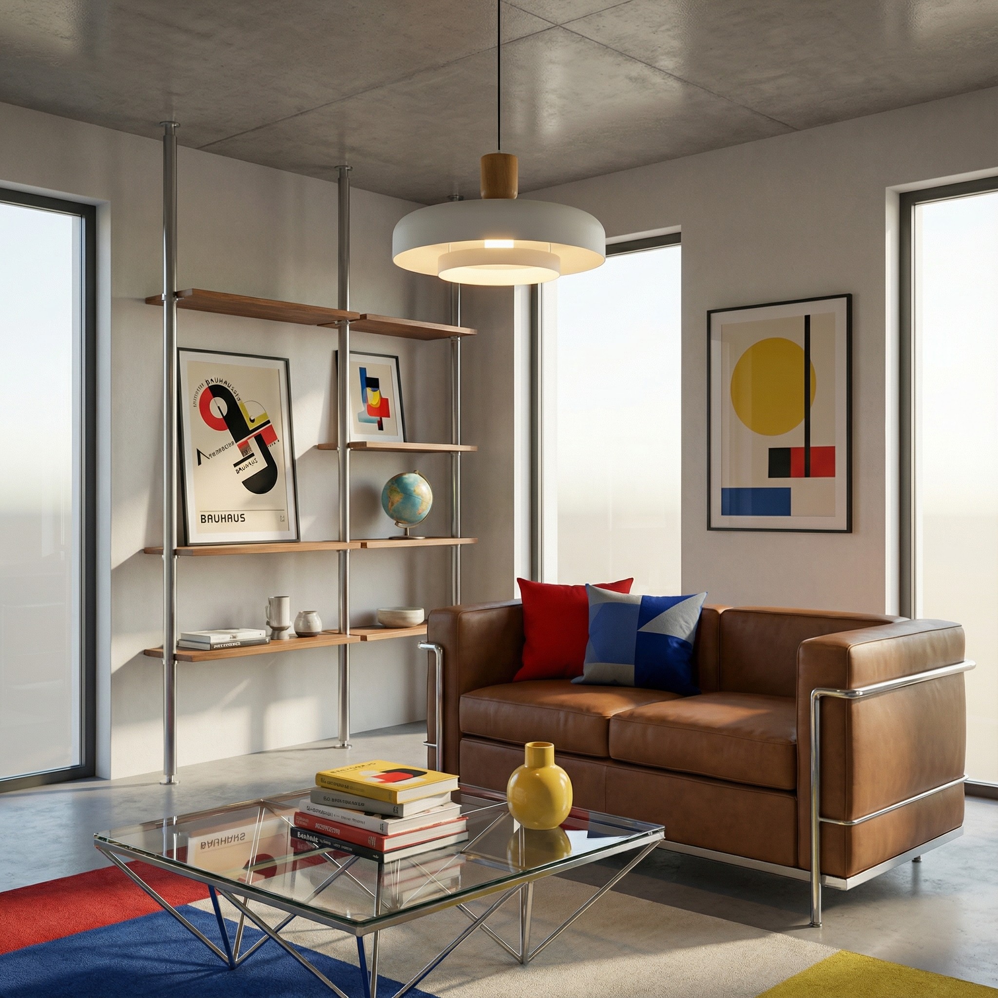Customer living room scene with pendant light