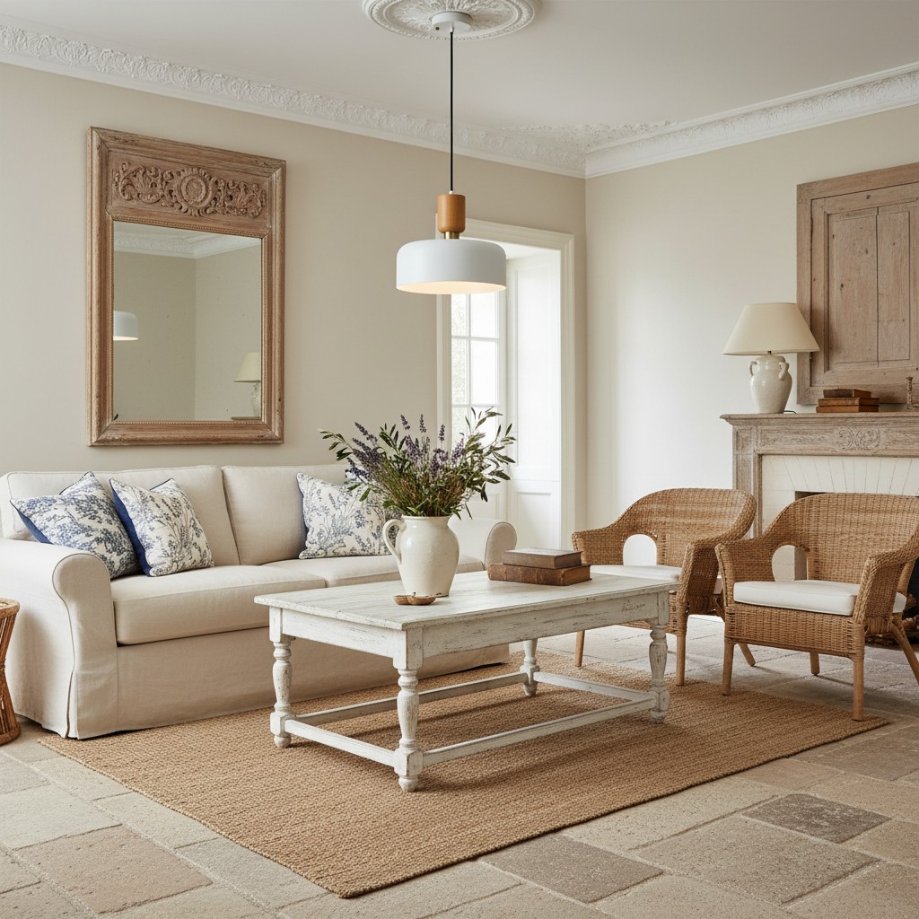Customer seating area with pendant light