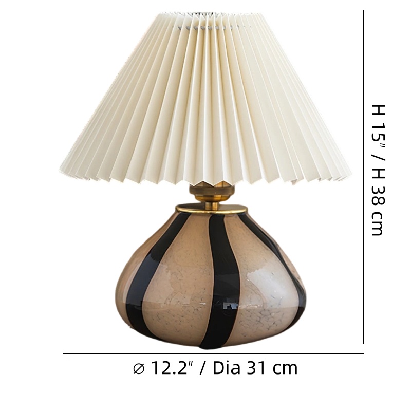 Undara table lamp size diagram