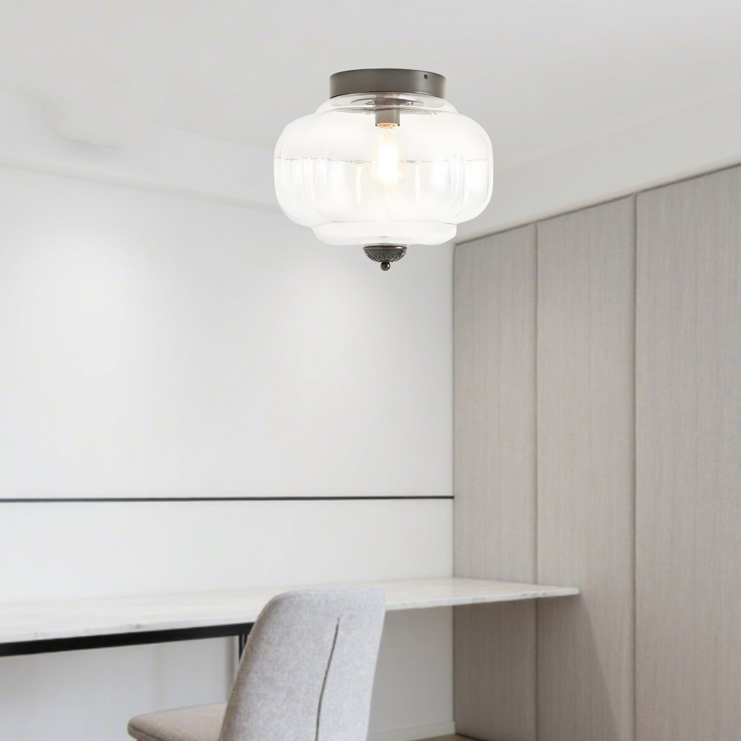 White ceiling light in a study