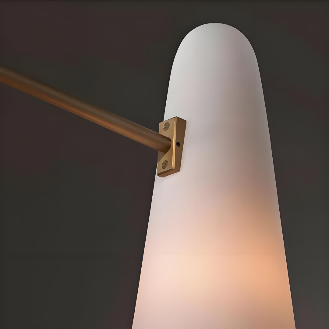 Montfaucon Chandelier porcelain shade close-up