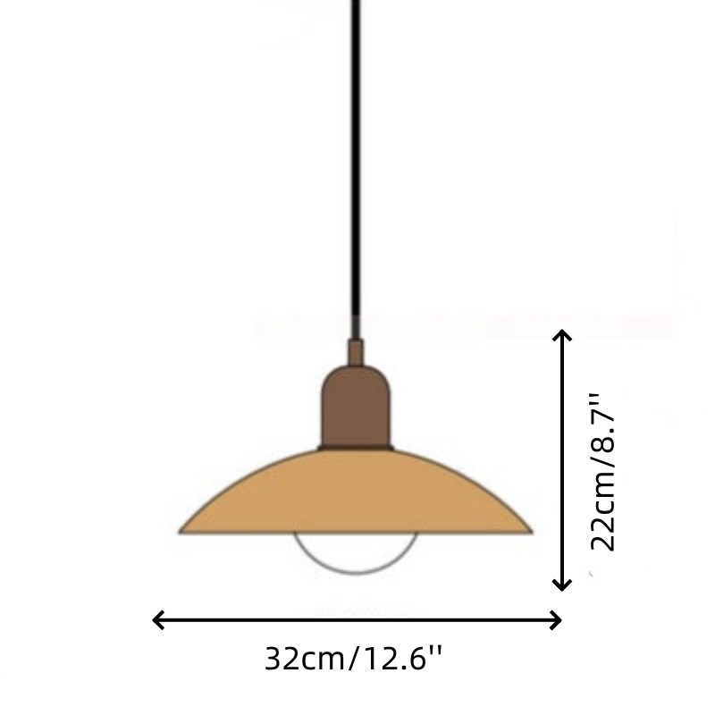 Macaron pendant light size diagram Dia 32cm x H 22cm