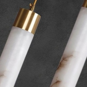 Alabaster pendant lamp brass detail