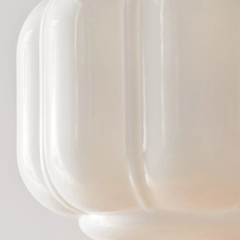 Smooth milky white glass