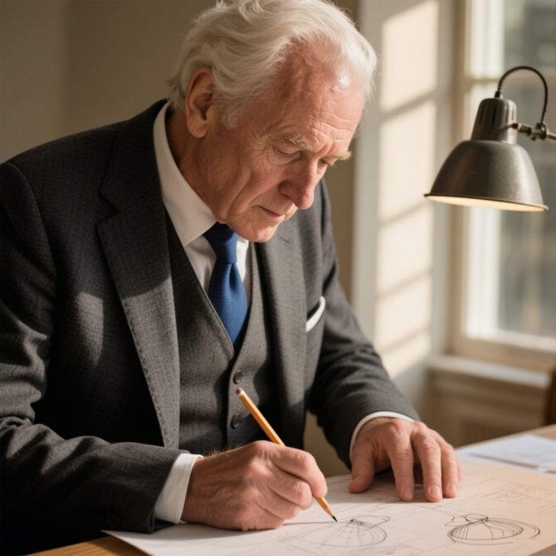 Designer sketching the Eloise pendant lamp