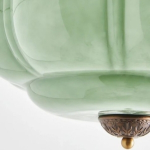 Ribbed glass and finial detail