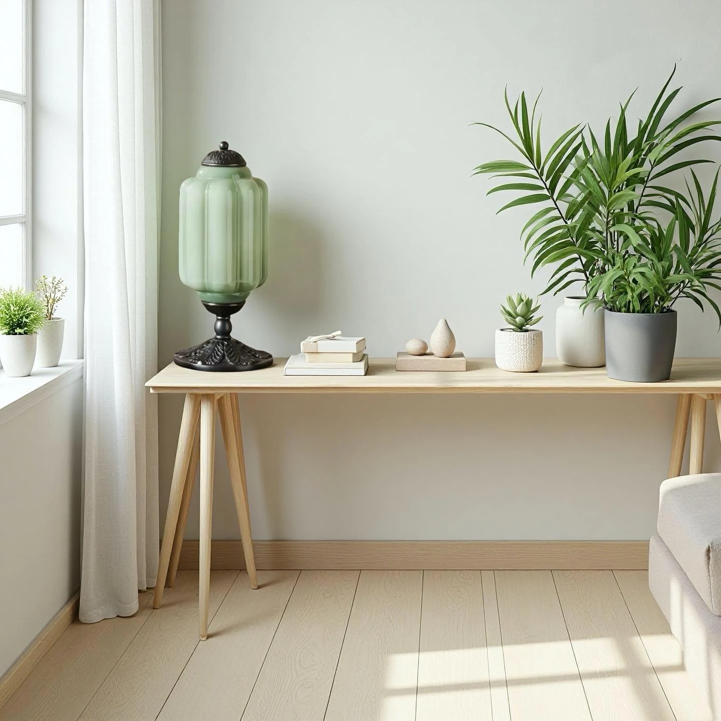 Eloise lamp on console table