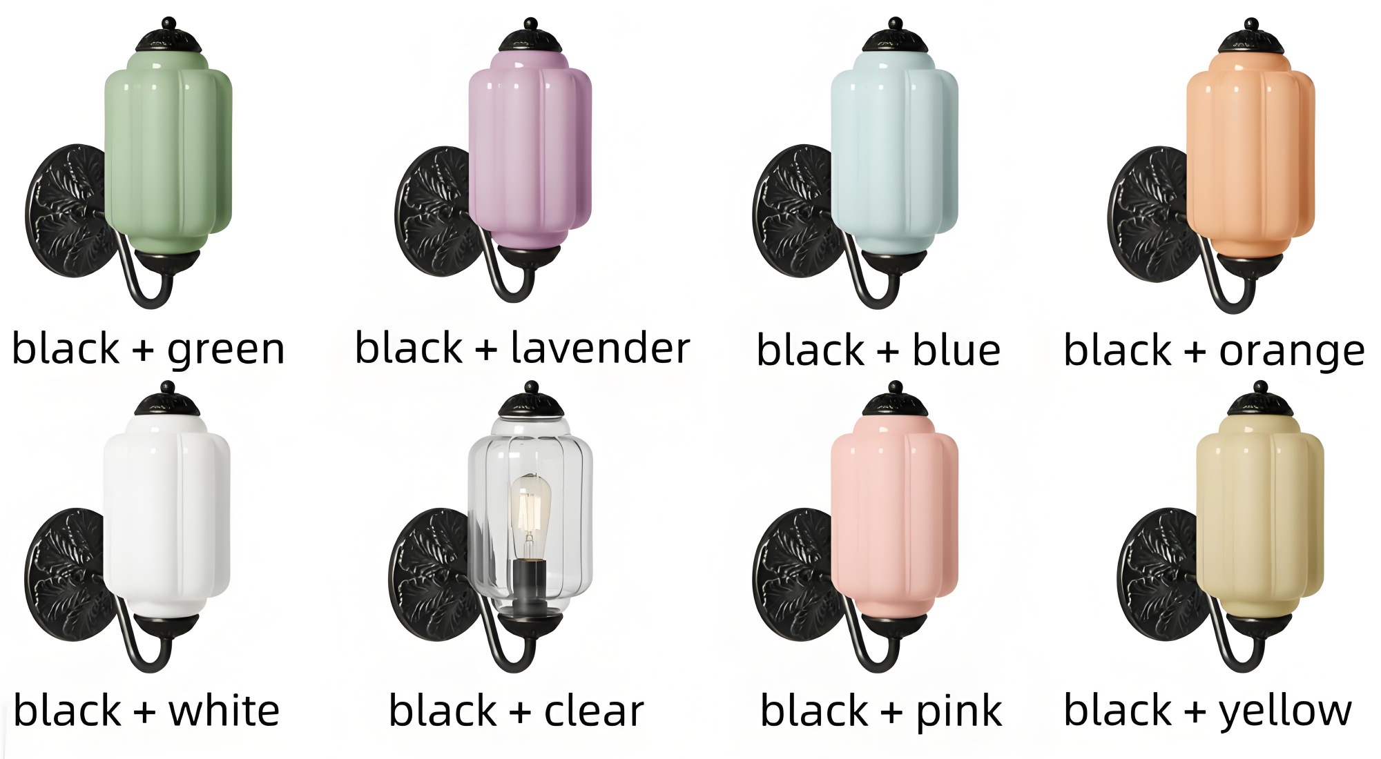 Eloise black finish multi-colour options